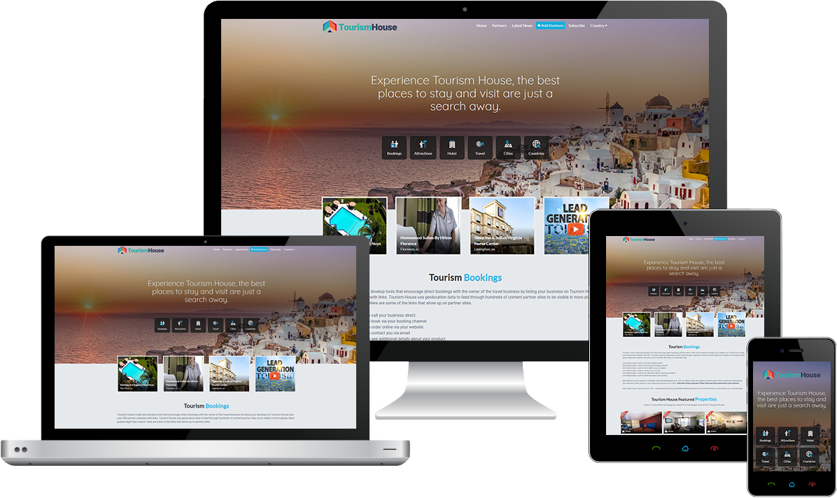 Tourism House displayed beautifully on multiple devices